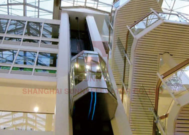 Alışveriş Merkezi İçin 1600kg Tam Cam Gezi Asansör Asansörü