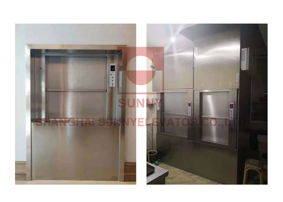 0.4m/S Mutfak Gıda VVVF Frekans Modülasyon Teknolojisiyle Dumbwaiter Asansörü