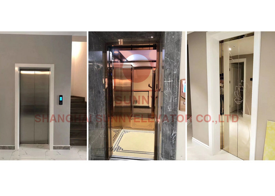 Paslanmaz Çelik 304 Konut Ev Asansörleri Yarı Saydam Anma Yükü 400kg